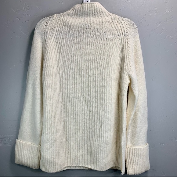 VINCE WOMEN’S MIXED STITCH FUNNEL NECK PULLOVER SWEATER - Picture 4 of 7